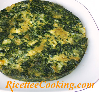 Frittata di spinaci e formaggi filanti